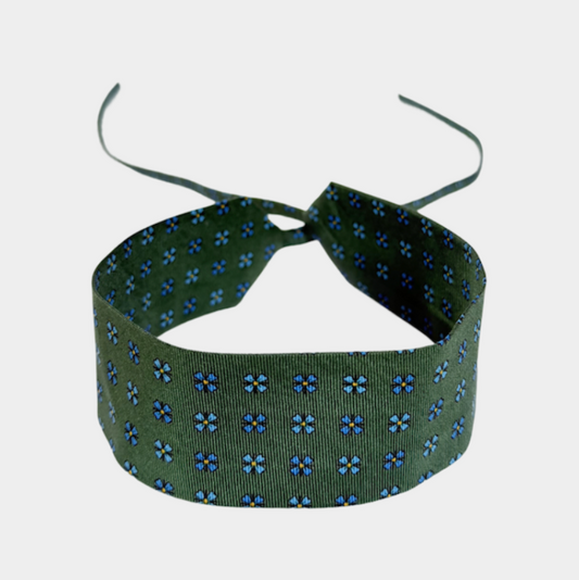 Moss Green Flower Silk Choker