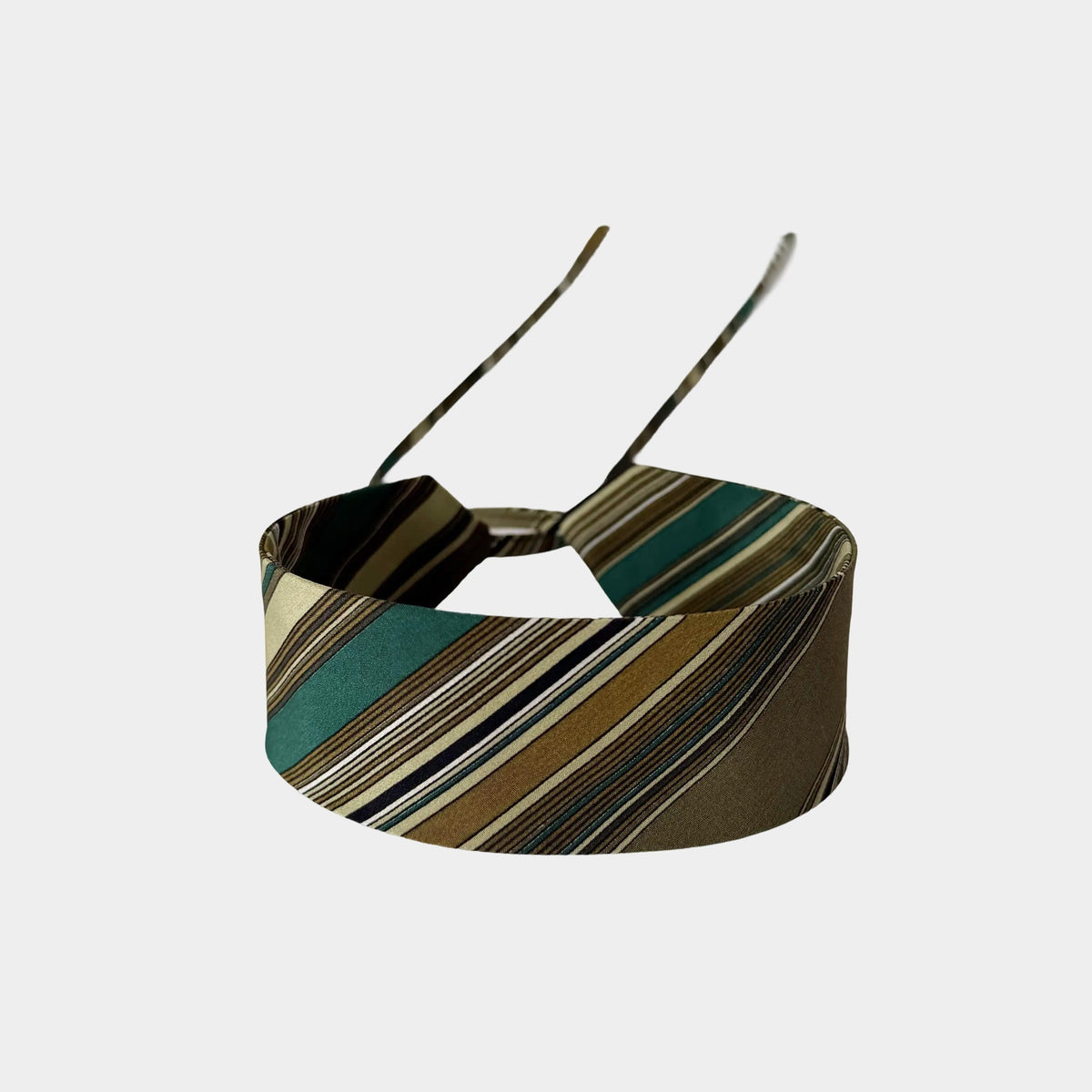 Green Striped Silk Choker