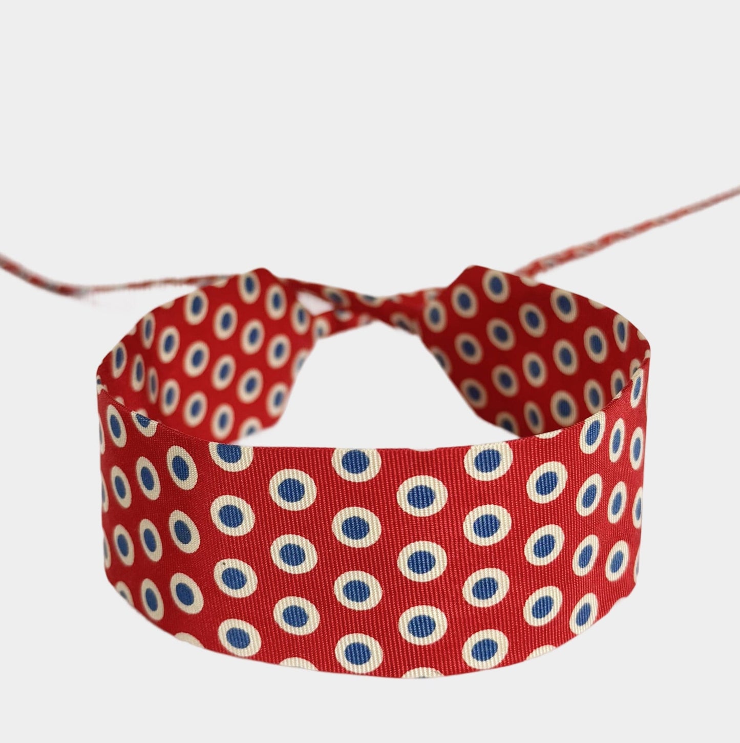 Dotted Poppy Red Silk Choker