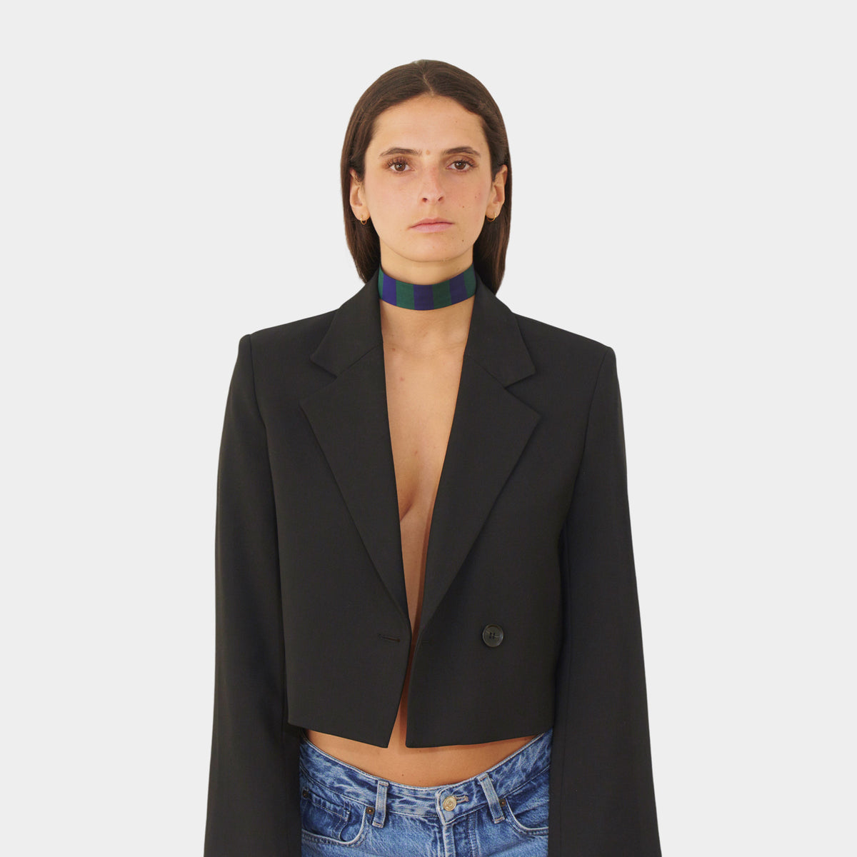 Blue and Green Silk Choker