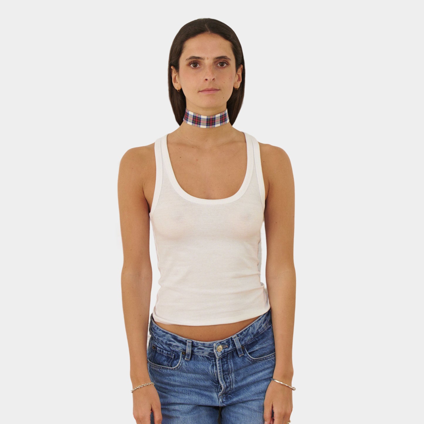 Tartan Red Cotton Choker