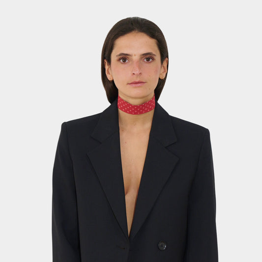 Vermilion Red Daisy Cotton Choker