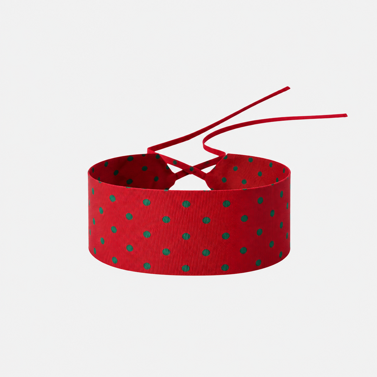 Red & Green Dotted Silk Choker
