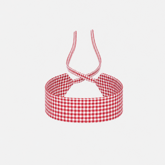 Red Vichy Cotton Choker collo