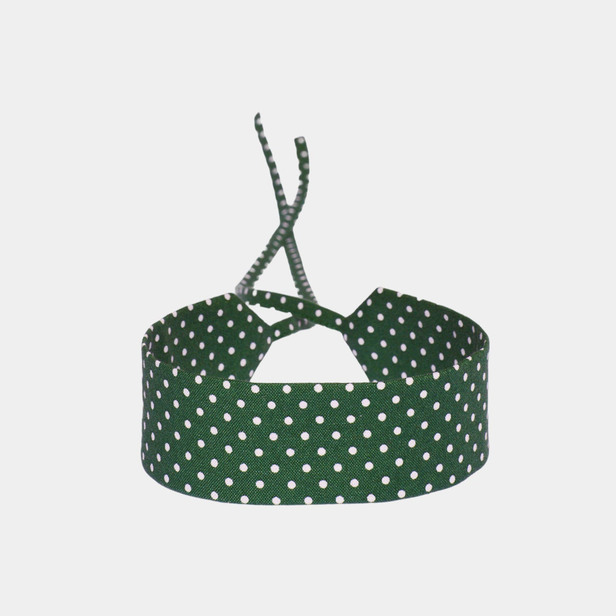Rich Green Polka Dots Cotton Choker - collo wiesn special choker