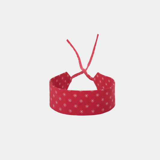 Vermilion Red Daisy Cotton Choker