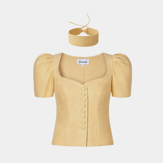 Yellow Linen Choker Giacomelli x collo