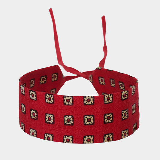 Crimson Red Fleur Cotton Choker