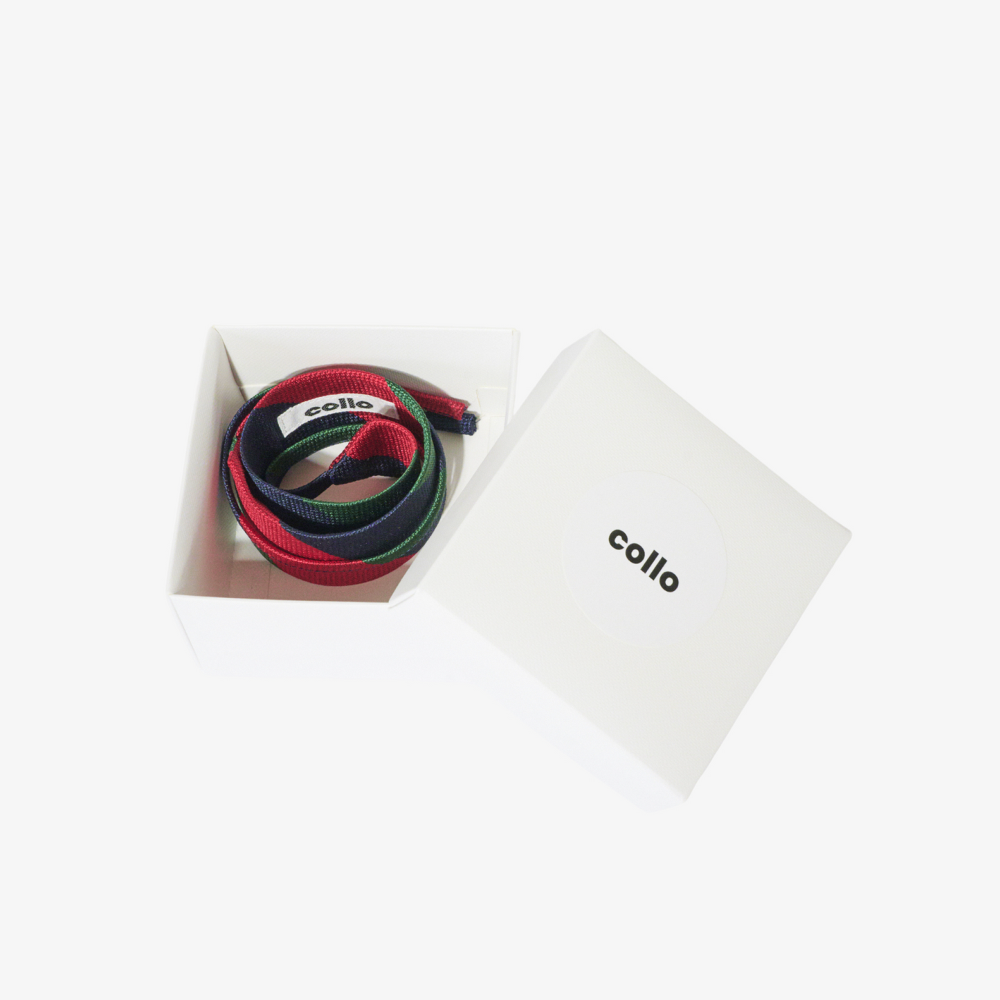 Red Green & Navy Striped Silk Choker – collo limited edition choker