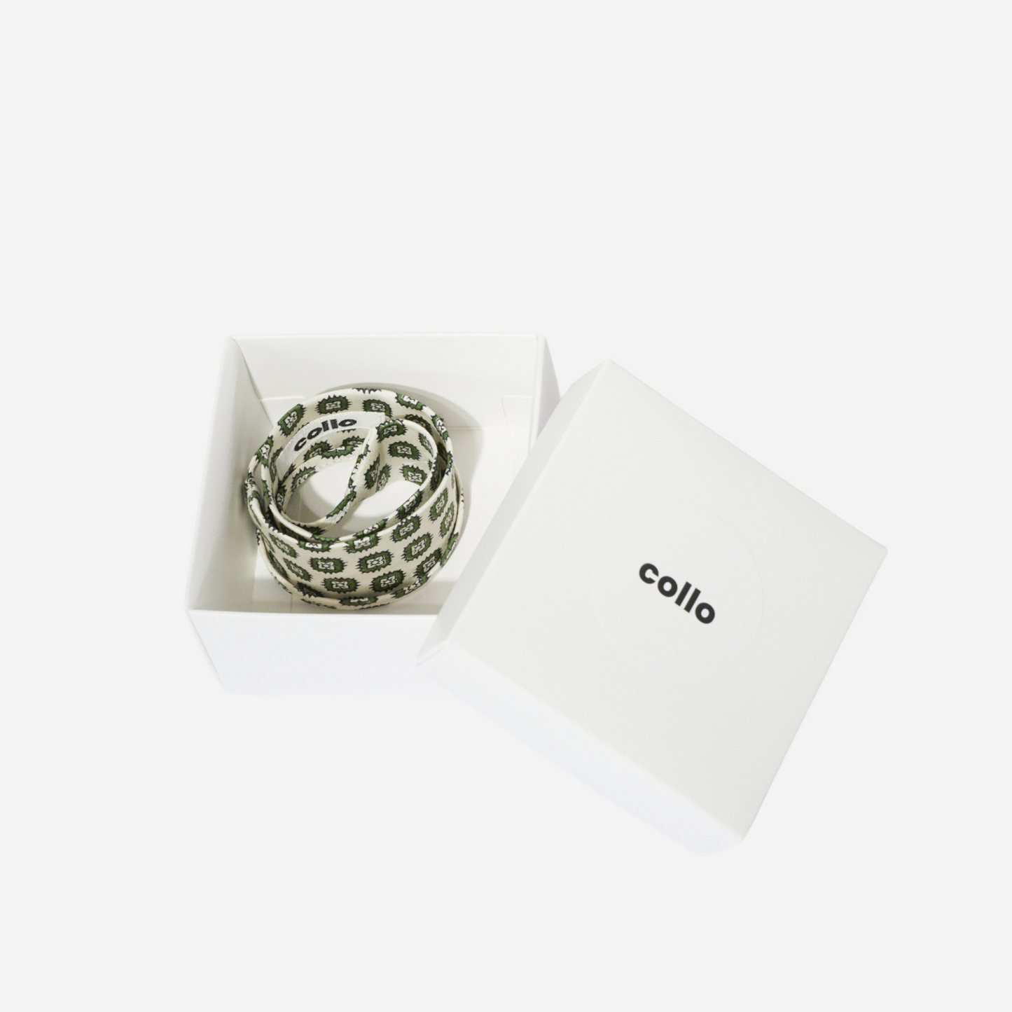 White & Green Medaillons Silk Choker – collo limited edition choker
