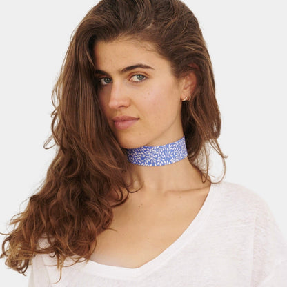 Capri Blue Floral Cotton Choker