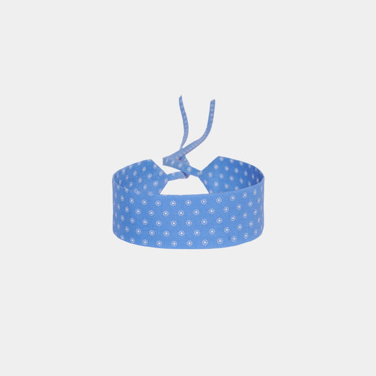 Baby Blue Blossoms Cotton Choker – 100% cotton, with self-tie closure | collo basics