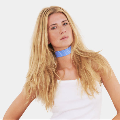 Baby Blue Blossoms Cotton Choker