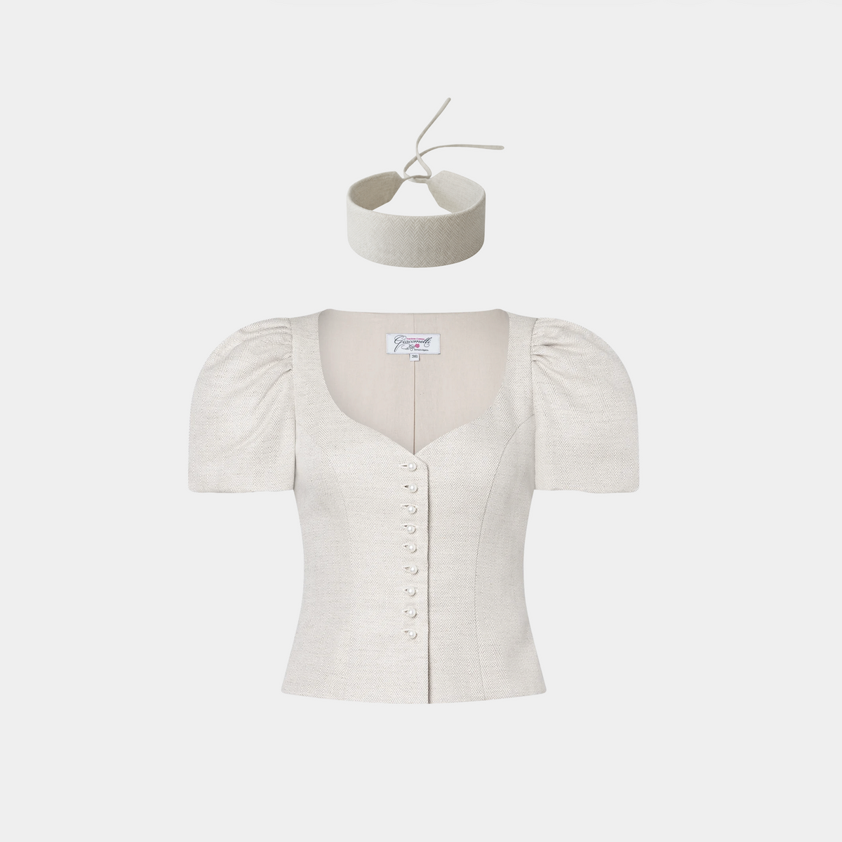 Beige Linen Choker Giacomelli x collo