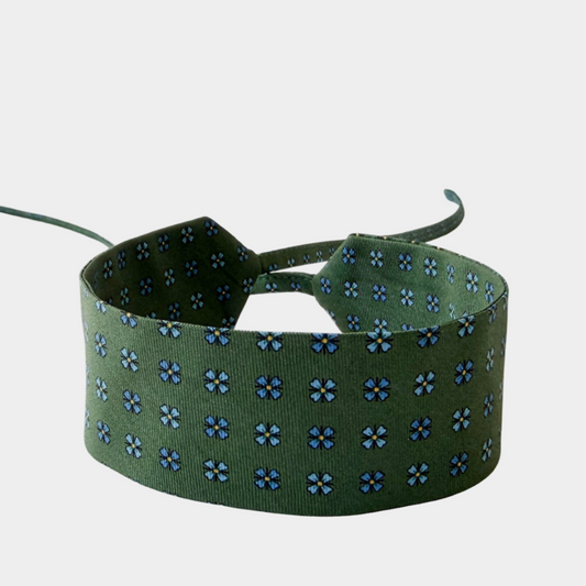 Moss Green Flower Silk Choker