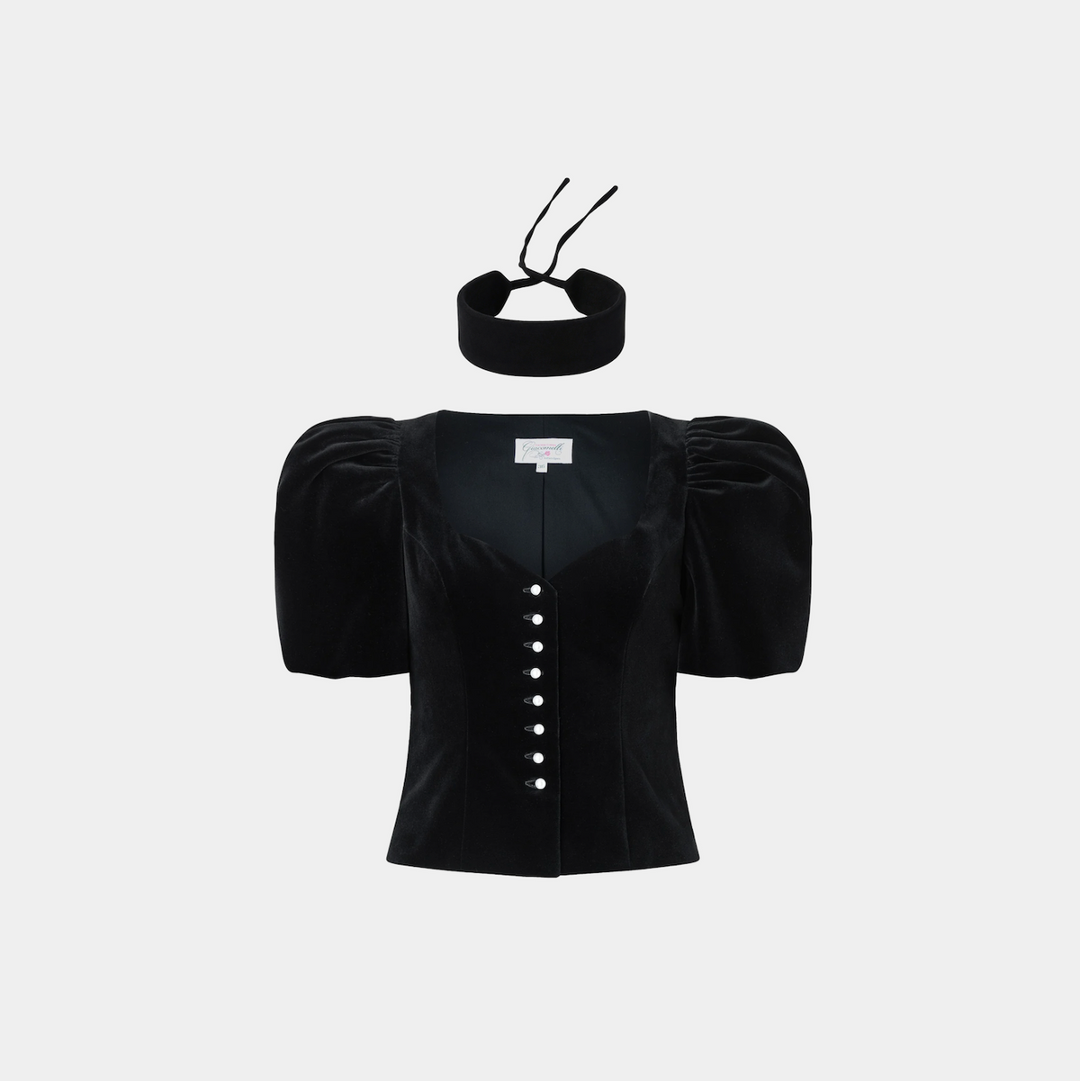 Black_Cotton-Velvet_Choker Giacomelli x collo