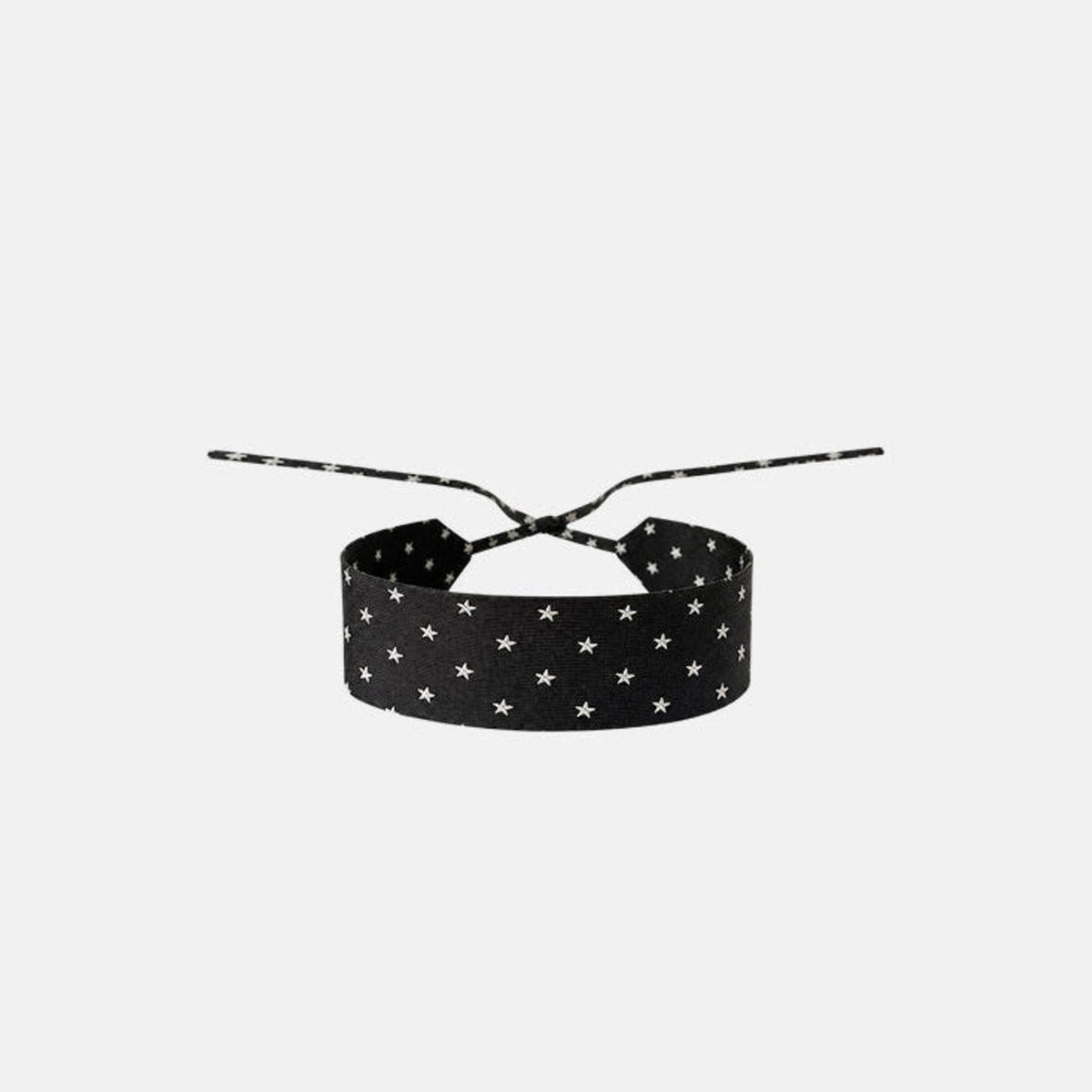 Black Star Silk Choker – upcycled from a vintage silk tie, with self-tie closure | collo limited edition