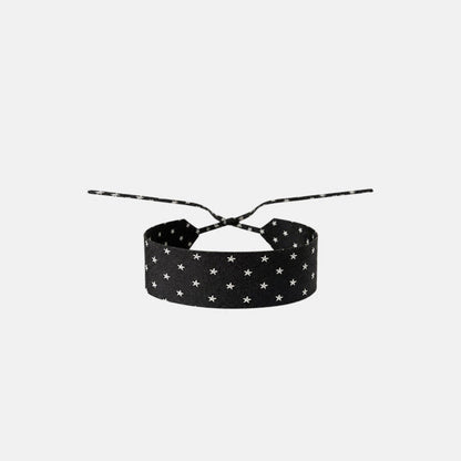 Black Star Silk Choker – upcycled from a vintage silk tie, with self-tie closure | collo limited edition