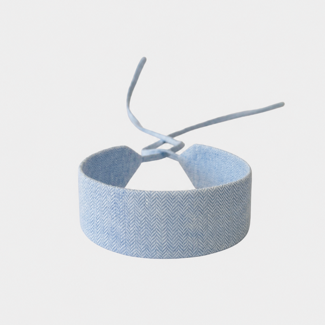 Blue Linen Choker Giacomelli x collo 