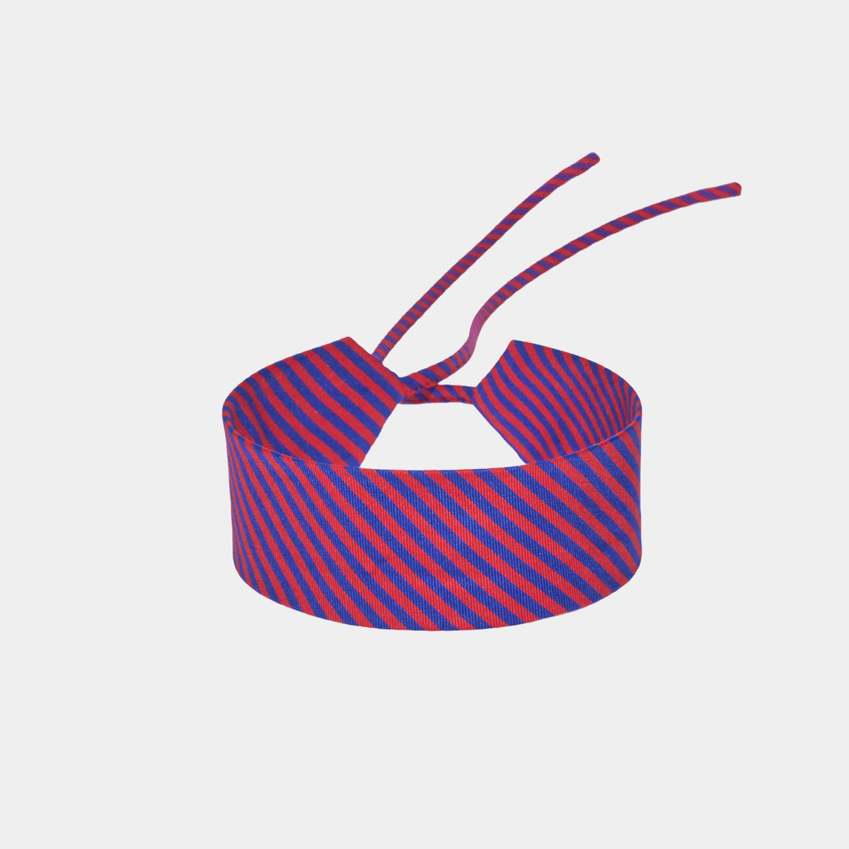 Blue & Red Striped Silk Choker