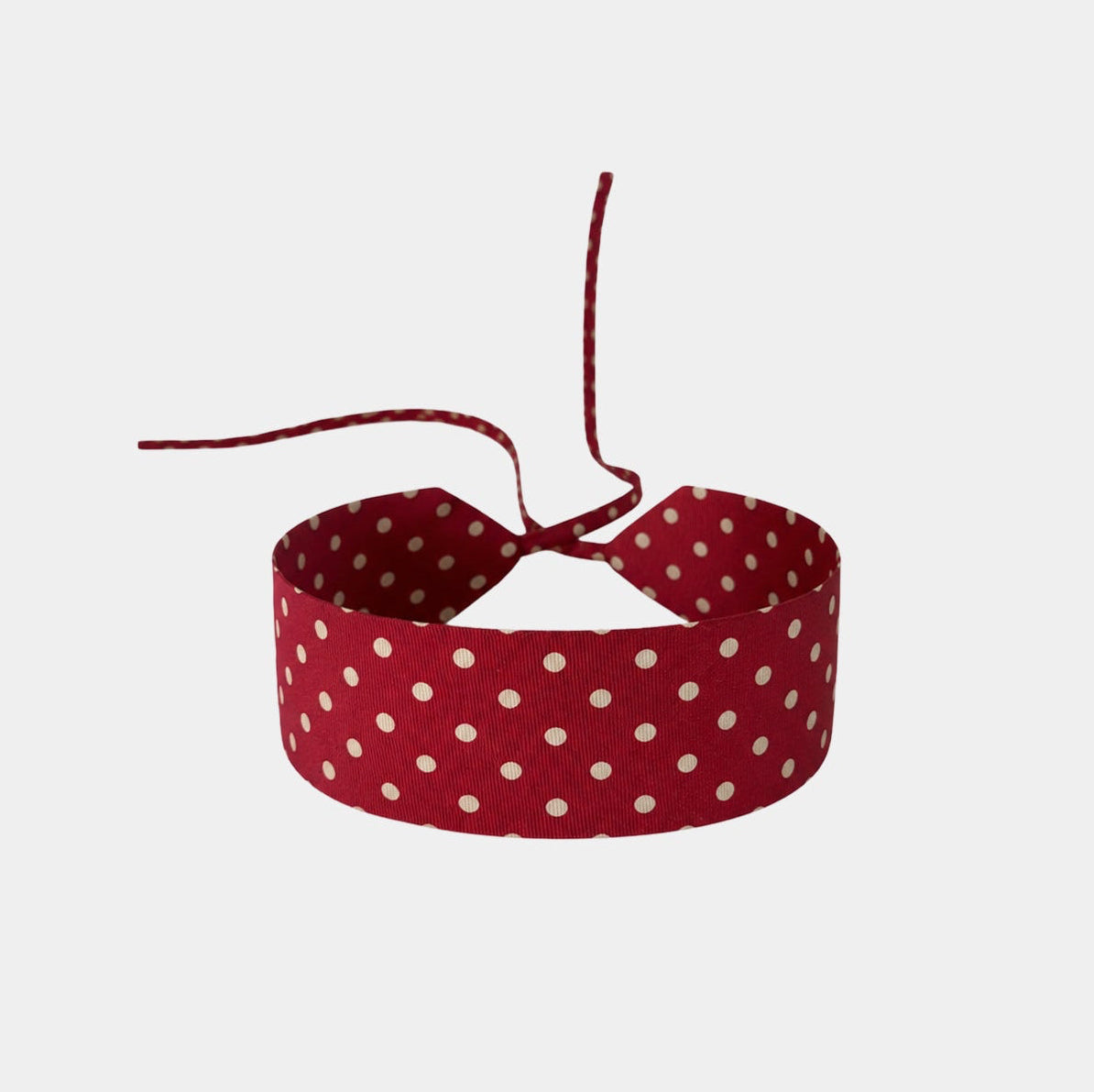 Burgundy red dotted silk choker collo limited edition