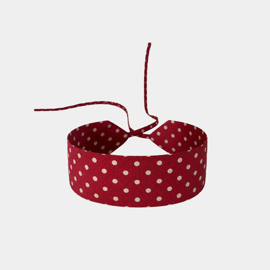 Burgundy red dotted silk choker collo limited edition