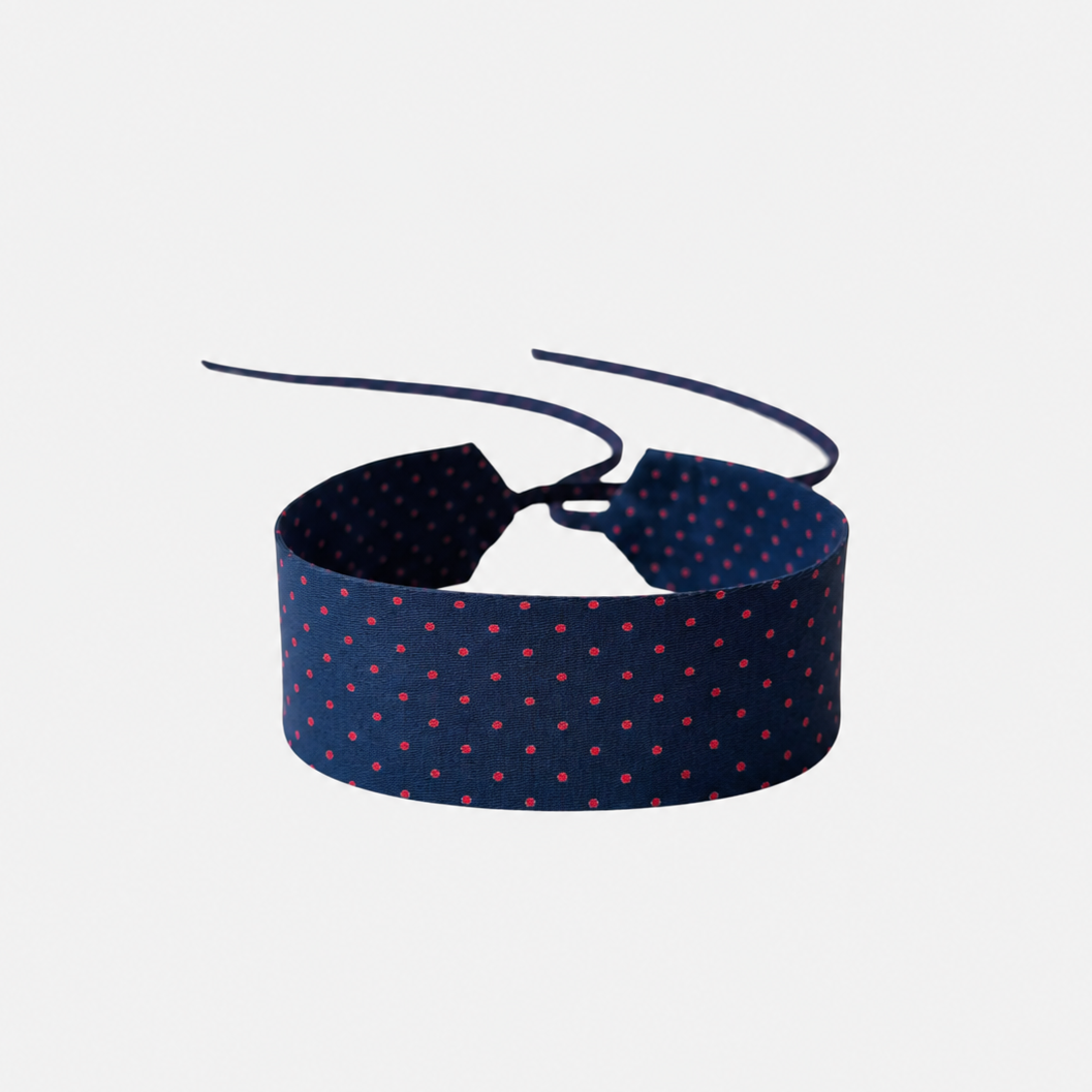 Blue Dotted Silk Choker