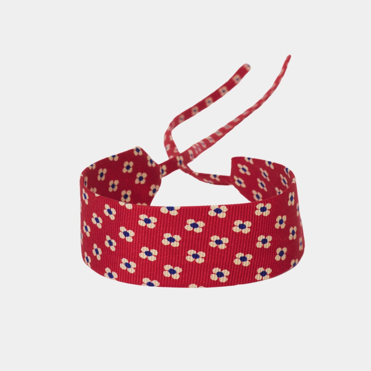 Cherry Red Flower Silk Choker