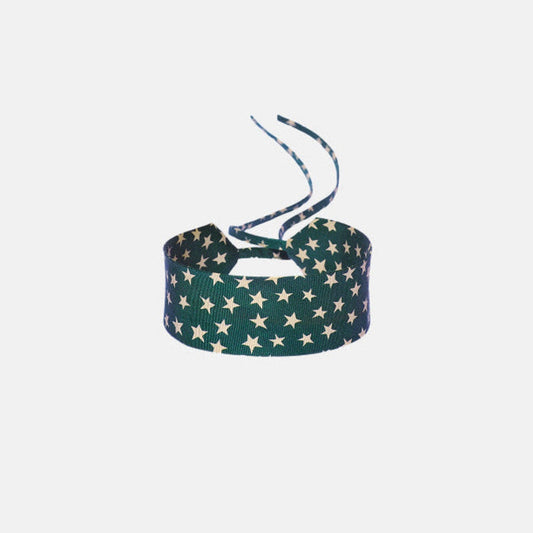 Green Star Silk Choker – upcycled from a vintage silk tie, with self-tie closure | collo limited edition