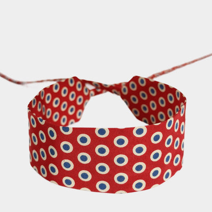 Dotted Poppy Red Silk Choker