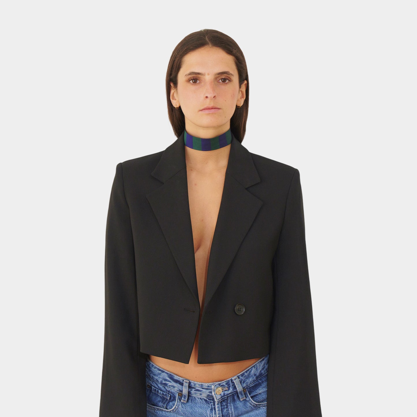 Blue and Green Silk Choker