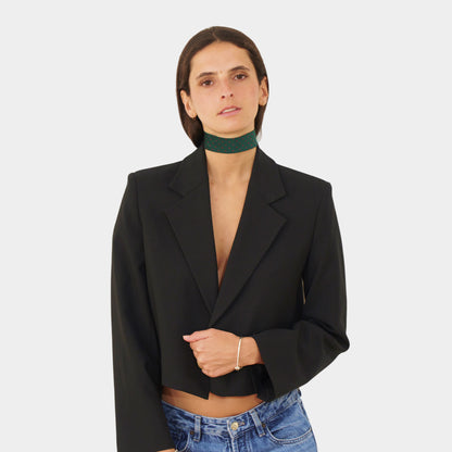 Emerald Polka Silk Choker