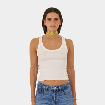 Golden Ornamental Flower Silk Choker