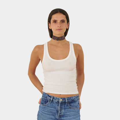 Midnight Blue Monkey Silk Choker