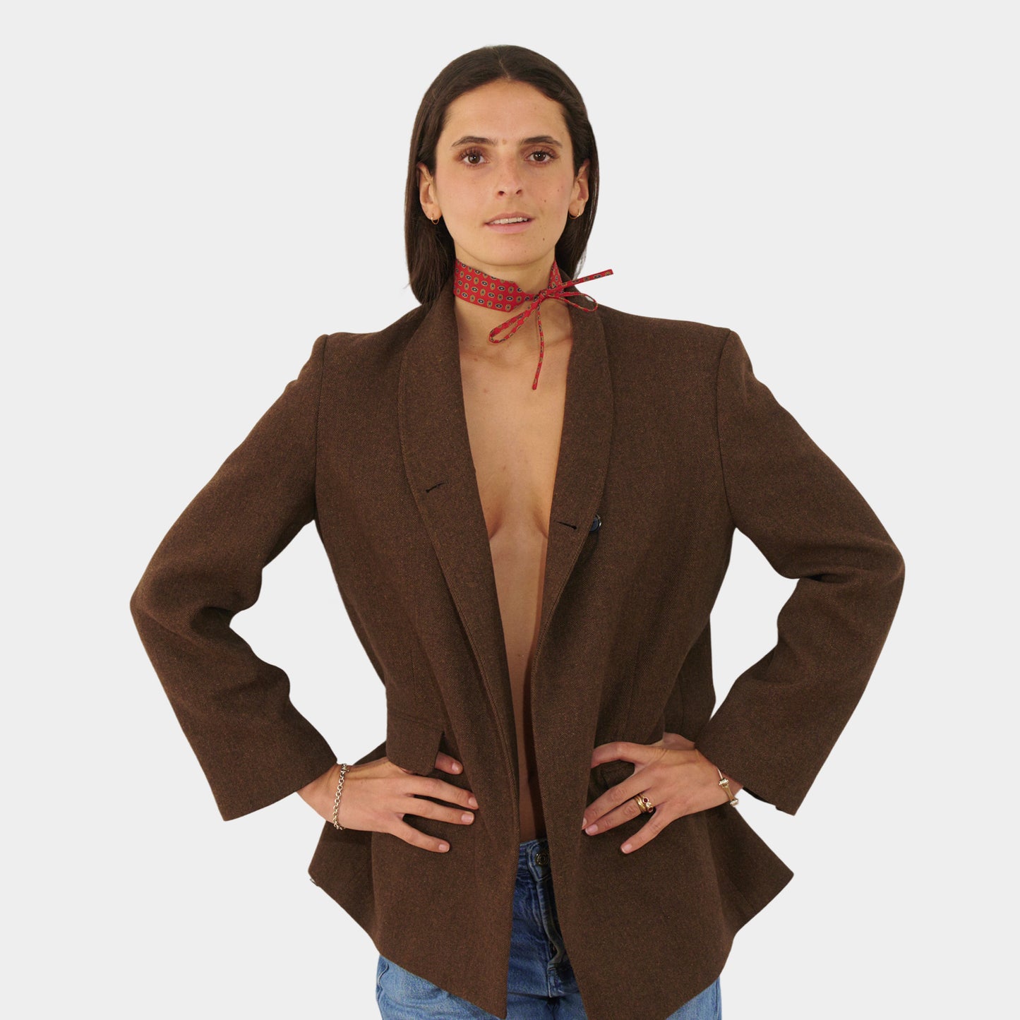 Red Medaillon Silk Choker