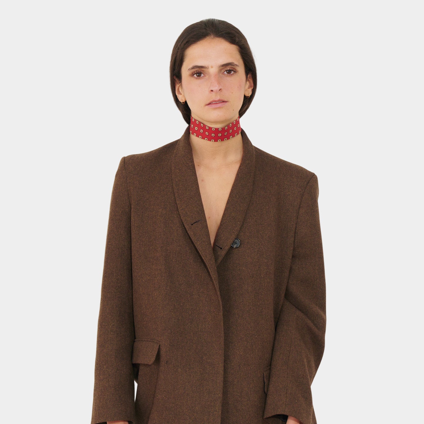 Crimson Red Fleur Cotton Choker