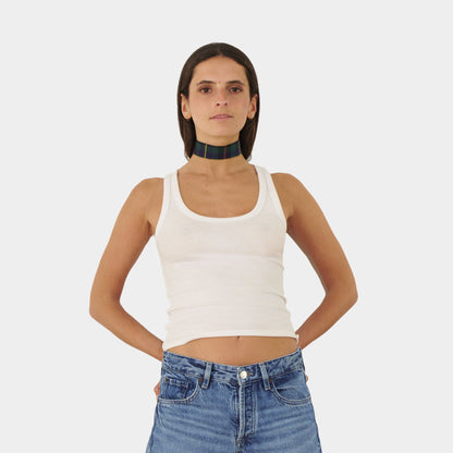 Tartan Green Cotton Choker