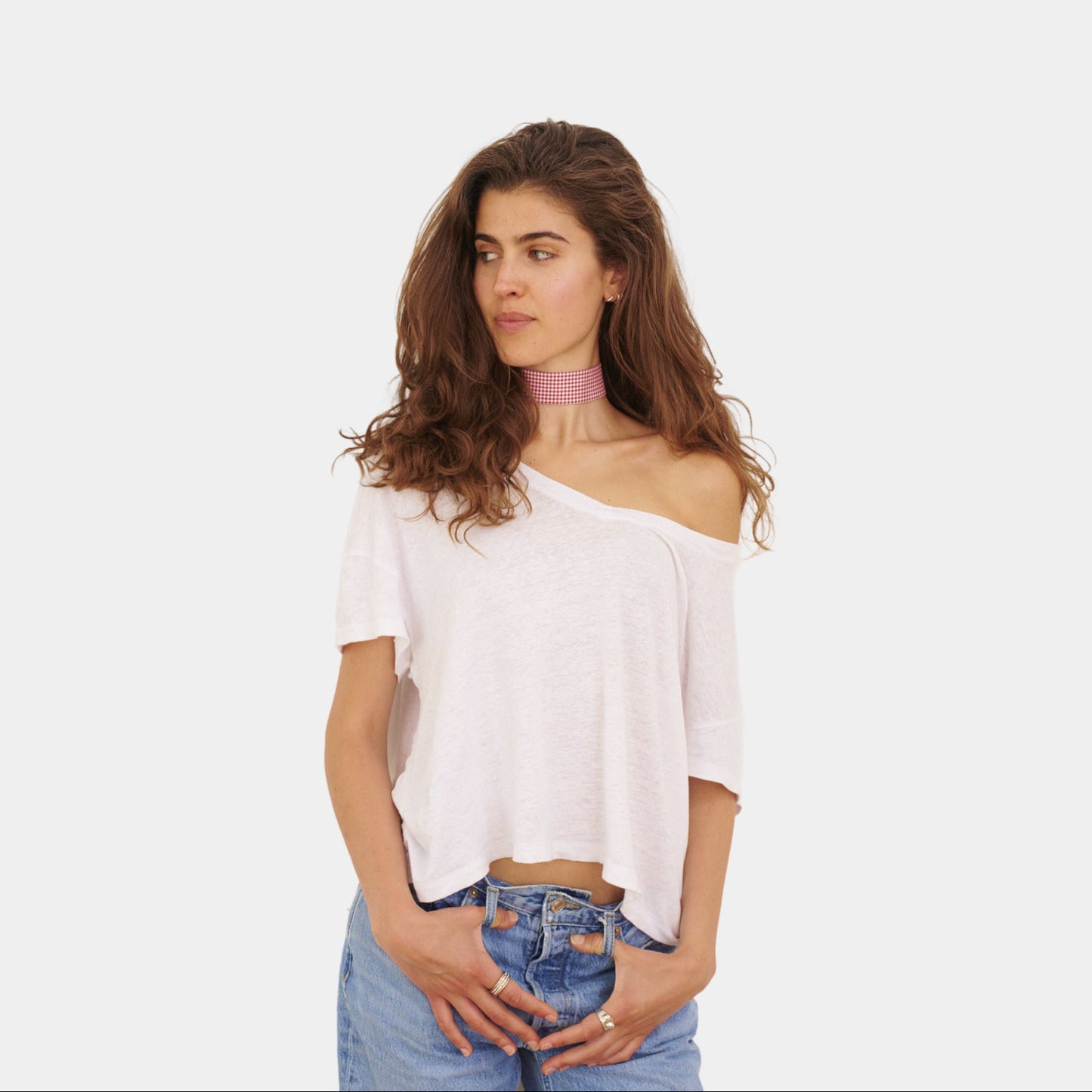 Red Vichy Cotton Choker