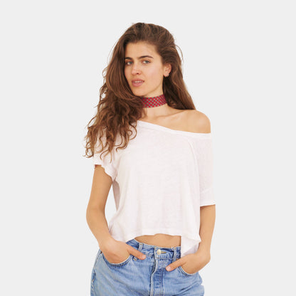 Crimson Red Paisley Silk Choker
