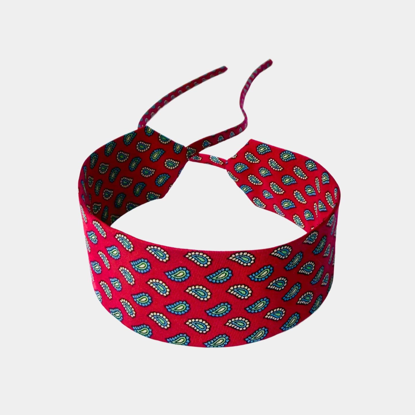 Crimson Red Paisley Silk Choker