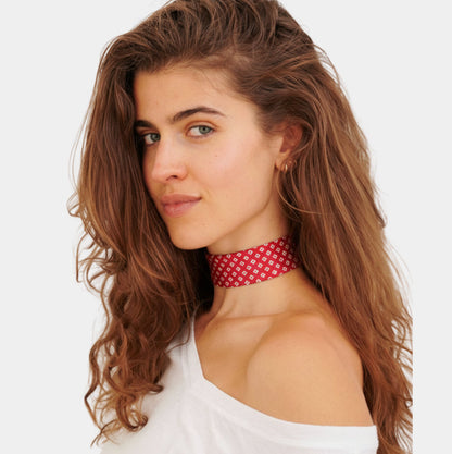 Red Diamond Silk Choker