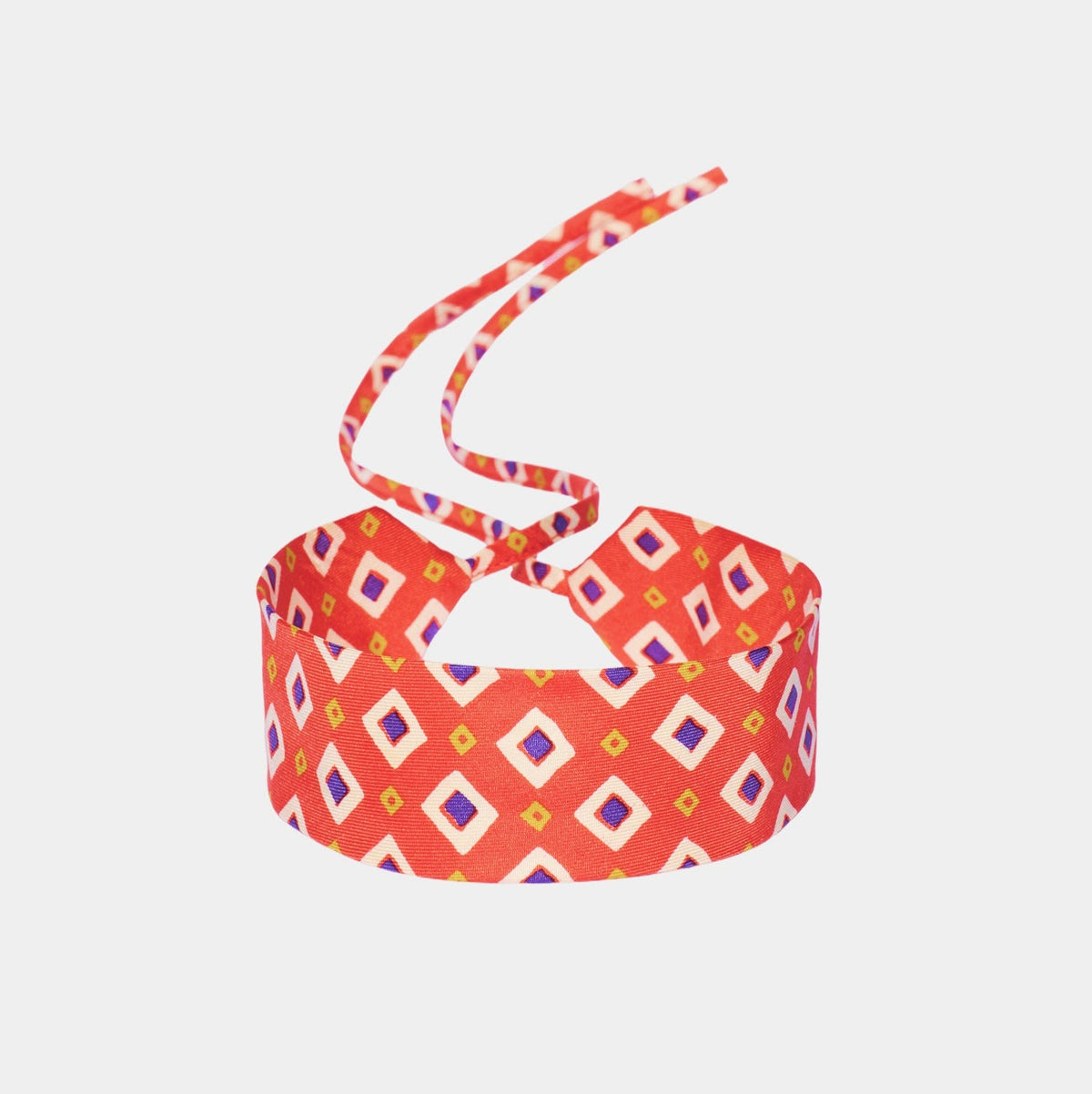 Orange Diamond Silk Choker