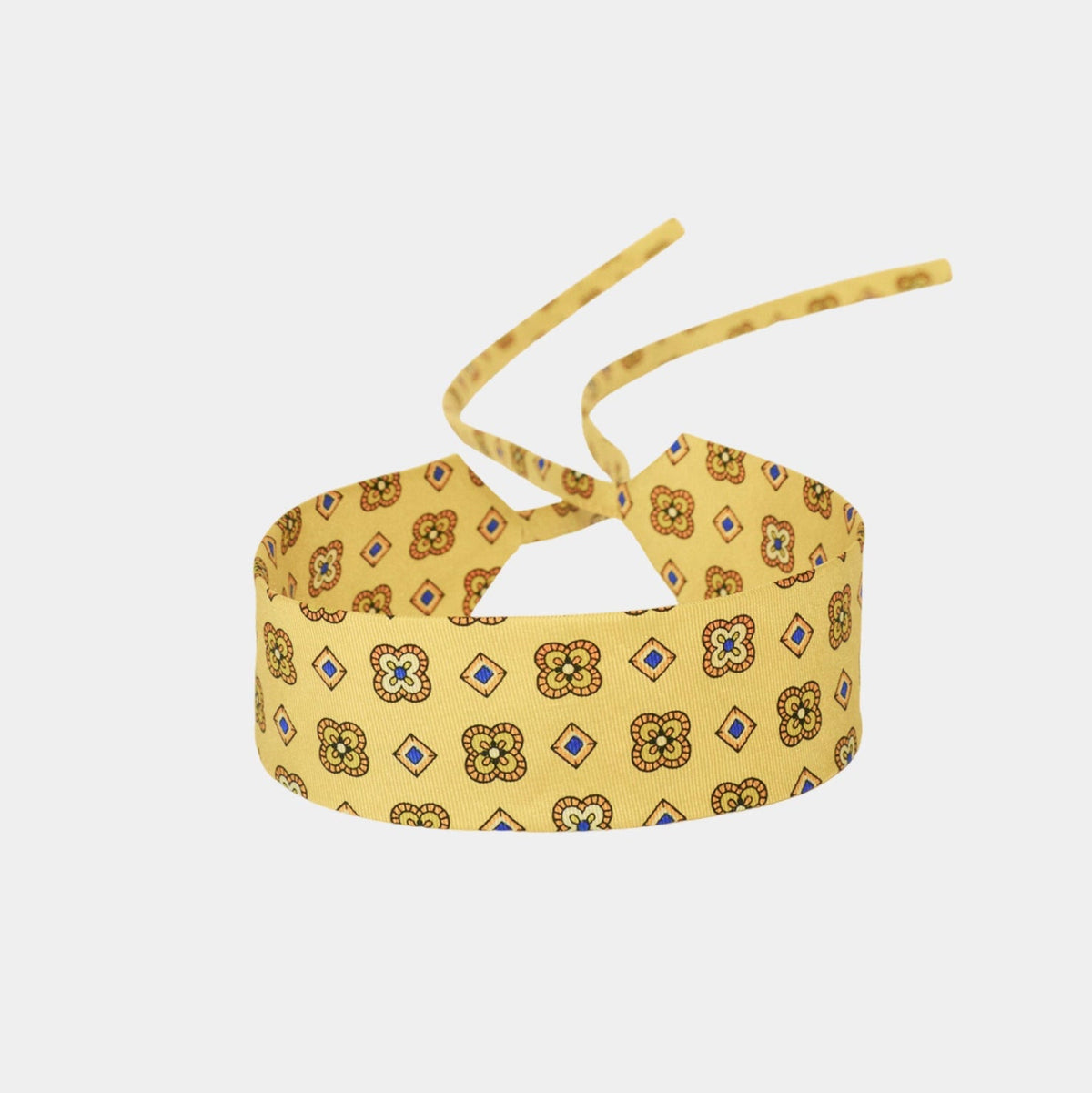 Golden Ornamental Flower Silk Choker