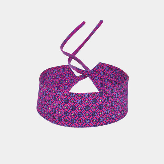 Fuchsia Retro Silk Choker
