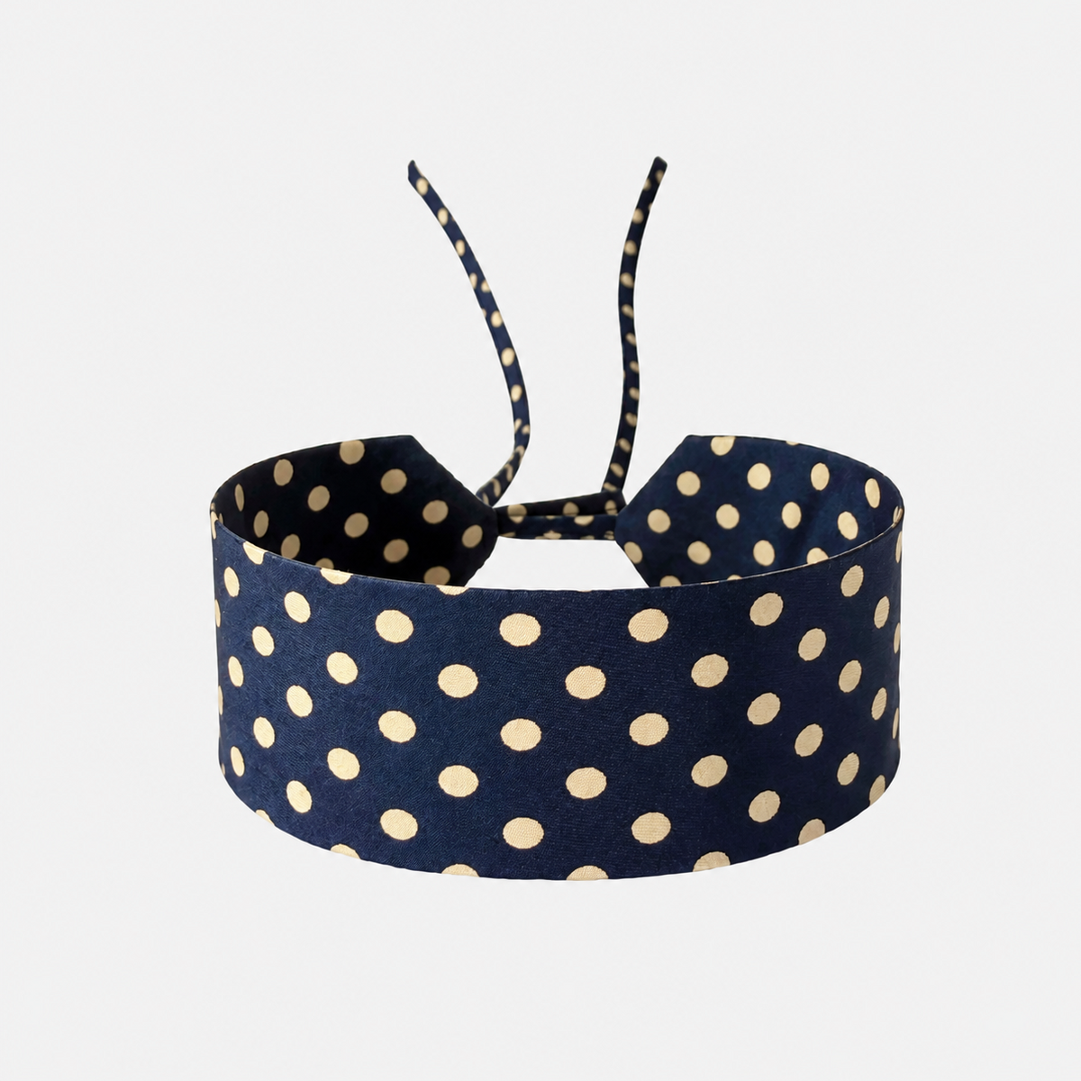 Indigo Blue Dotted Silk Choker
