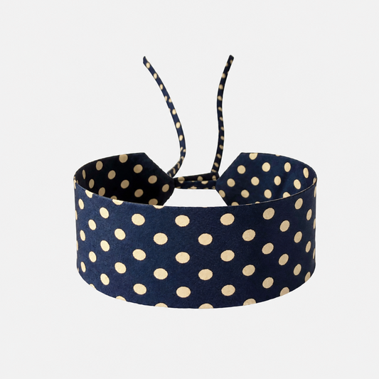 Indigo Blue Dotted Silk Choker