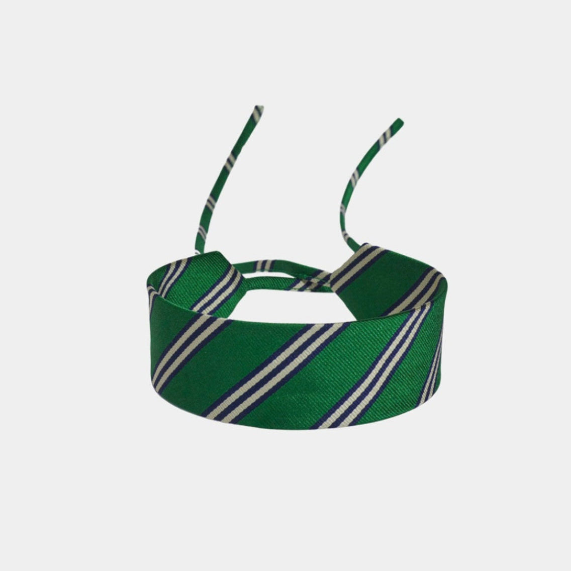 Kelly Green Striped Silk Choker