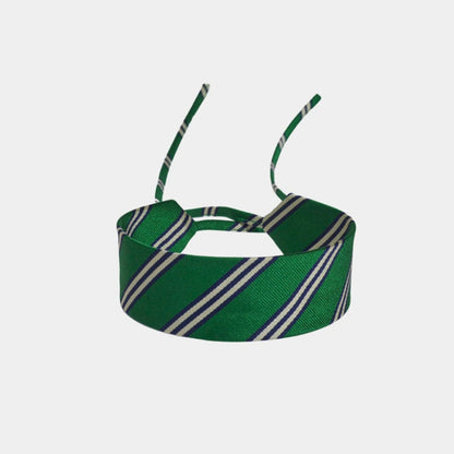 Kelly Green Striped Silk Choker