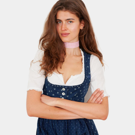 Pink Vichy Cotton Choker - collo wiesn special 