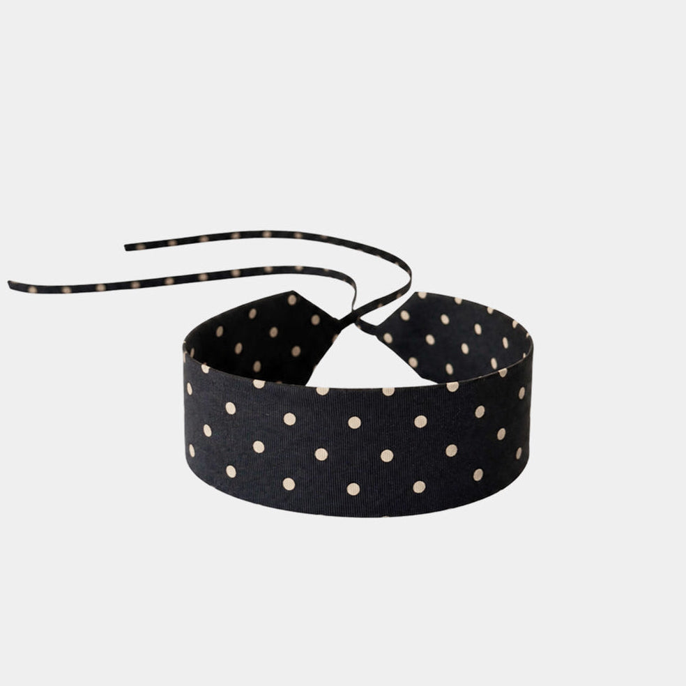 Pure Black Dotted Silk Choker collo limited edition